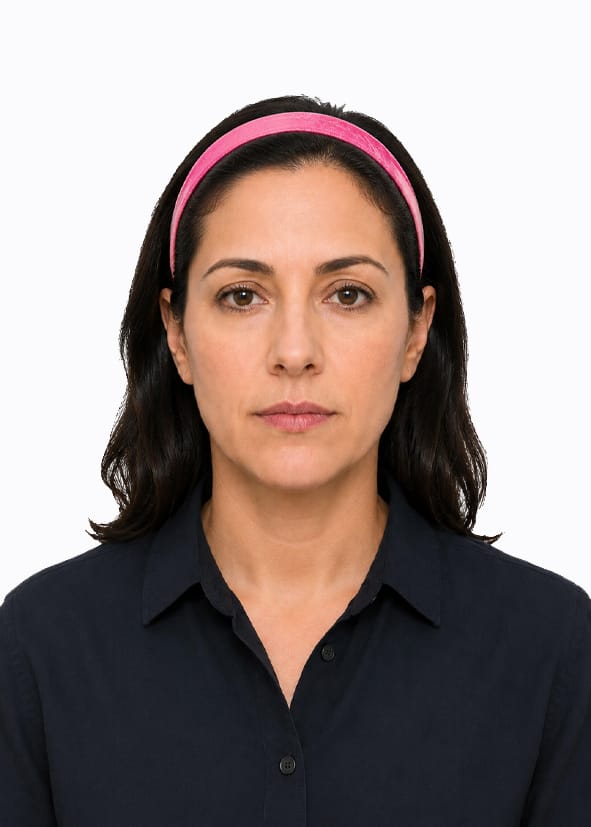 Canada passport photo large hairband