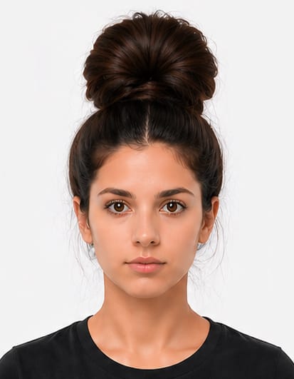 Indian passport photo rejected because too much hair appears above the head