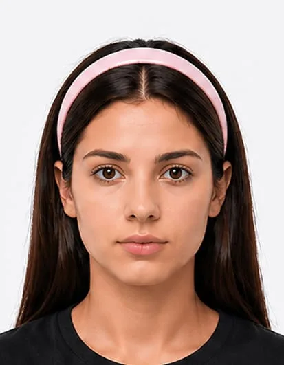 Indian passport photo rejected because a hairband covers part of the head