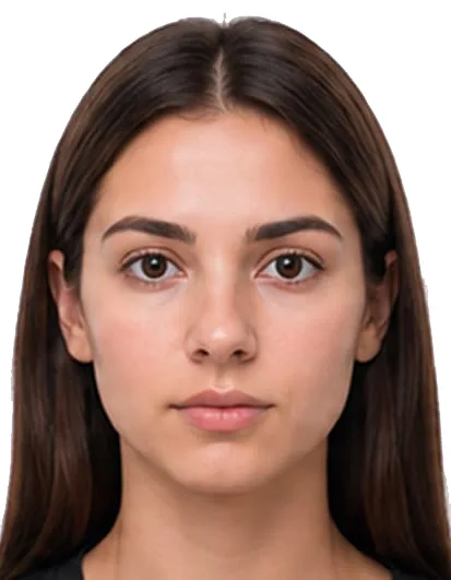 Italian passport photo example cropped too close with face too large for 35x45 mm photo size