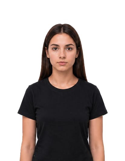 Italian passport photo example taken too far away from the camera with face too small