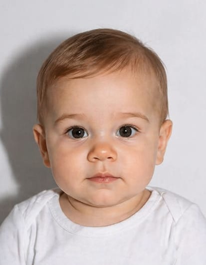 Indian baby passport photo rejected because there is a shadow on the background
