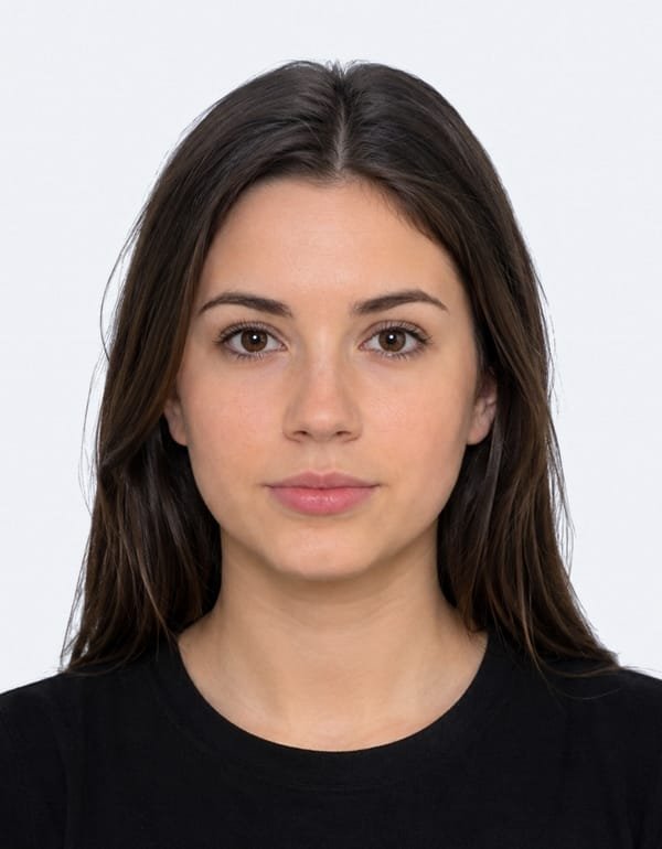 Clear passport-style digital photo prepared for a UK Oyster photocard application