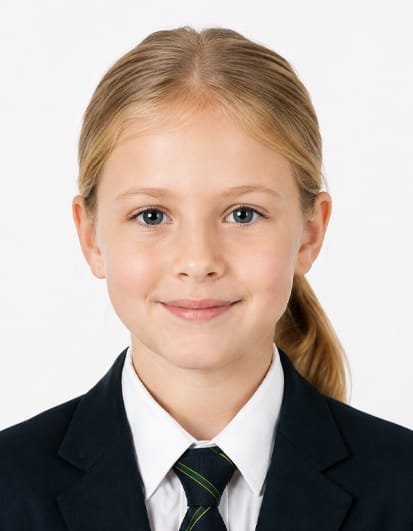 11+ passport photo for UK grammar school entrance exam registration