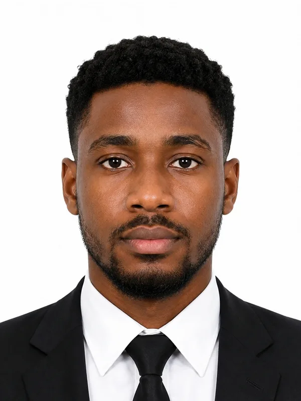 Nigeria digital passport photo example prepared at 600 × 800 pixels for an online passport application
